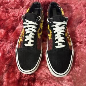 Vans Samurai Rising Old Skool Skate Shoes Flame Skull Mens 10.5